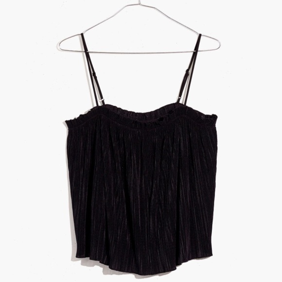 NWT Madewell Texture & Thread Micropleat Tank Top in Black sz medium - Picture 5 of 13